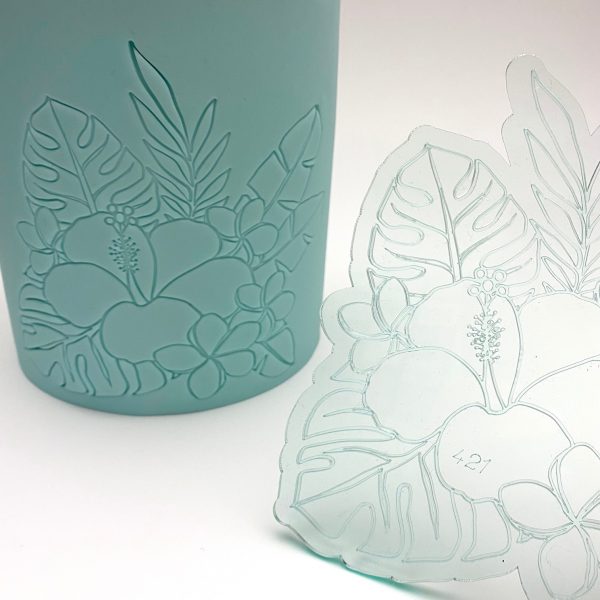 NEM421 Cake Embosser Stencil Large Tropical Flower Handmade 3