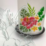 NEM421 Cake Embosser Stencil Large Tropical Flower Handmade 5