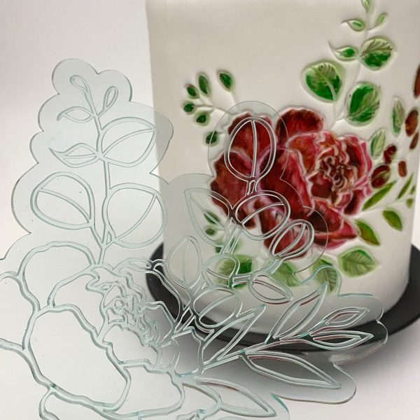 NEM439 Cake Embosser Stencil Peony Single Flower Handmade 3
