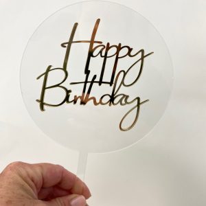 Topper Happy Birthday on clear round 2